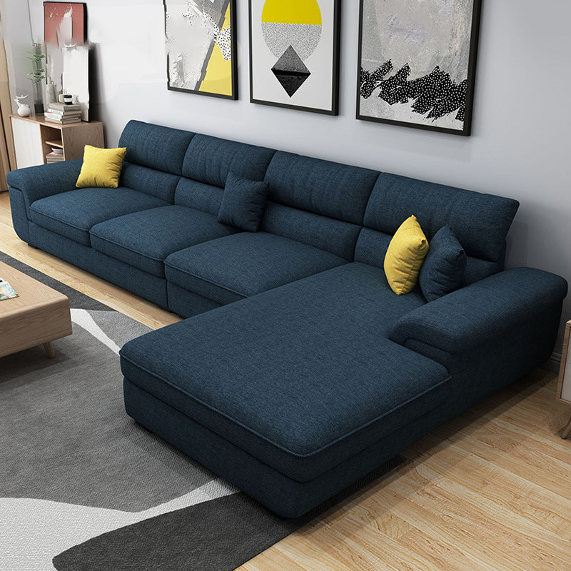 Stationary 4-Seater Sectional Sofa, Pillow Top Arm 138"  Sectional Sofa