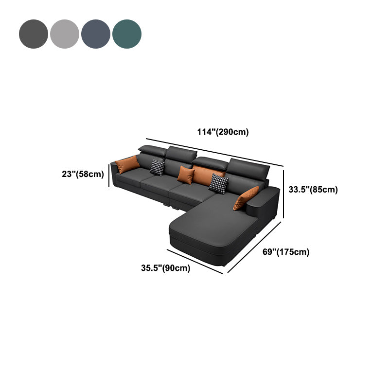 Scandinavian Pillowed Back Cushions Stain-Resistant Faux Leather Sofa