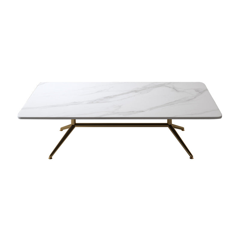 Glam Trestle Coffee Table Slate Rectangular Cocktail Table for Home