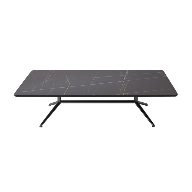 Glam Trestle Coffee Table Slate Rectangular Cocktail Table for Home