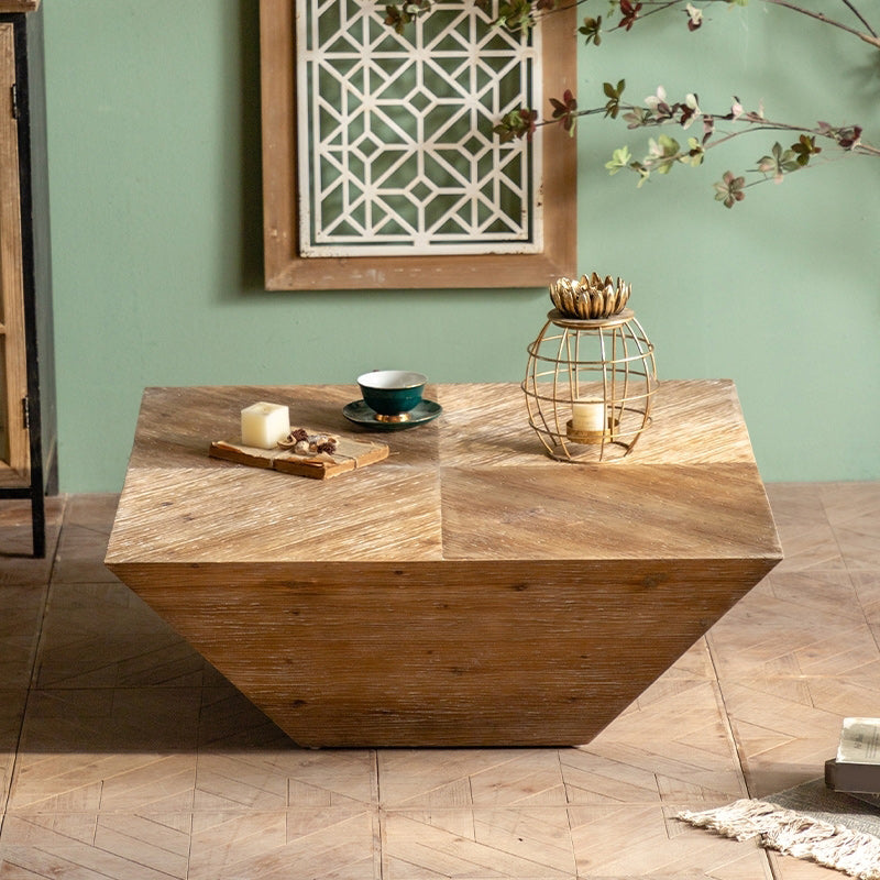 Scandinavian Square Coffee Table Wooden Cocktail Table for Living Room