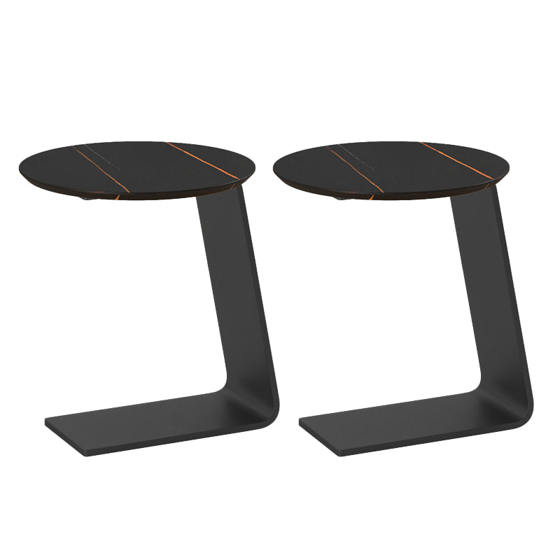 19.69" Tall Contemporary Style Side End Table Metal C Round Sofa Side Accent Table