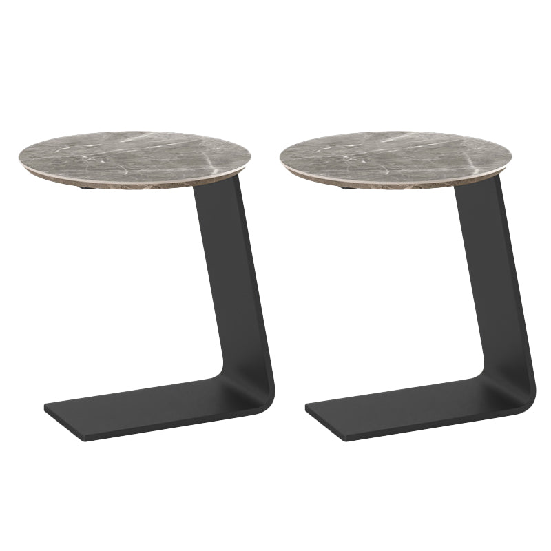 19.69" Tall Contemporary Style Side End Table Metal C Round Sofa Side Accent Table