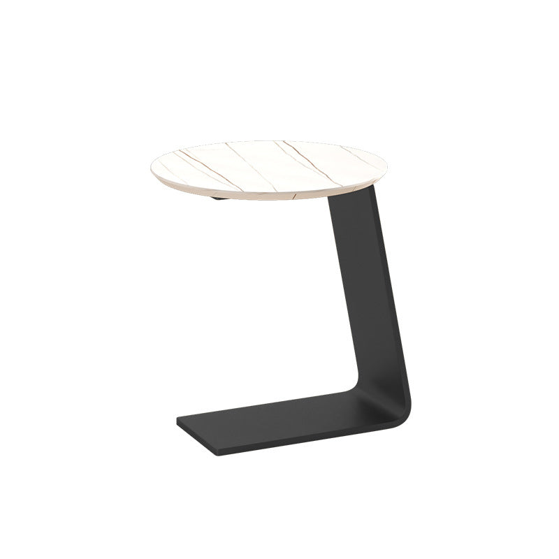 19.69" Tall Contemporary Style Side End Table Metal C Round Sofa Side Accent Table