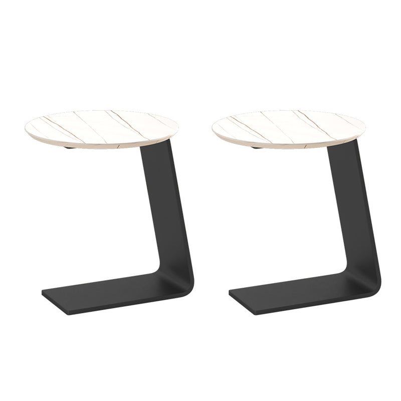 19.69" Tall Contemporary Style Side End Table Metal C Round Sofa Side Accent Table