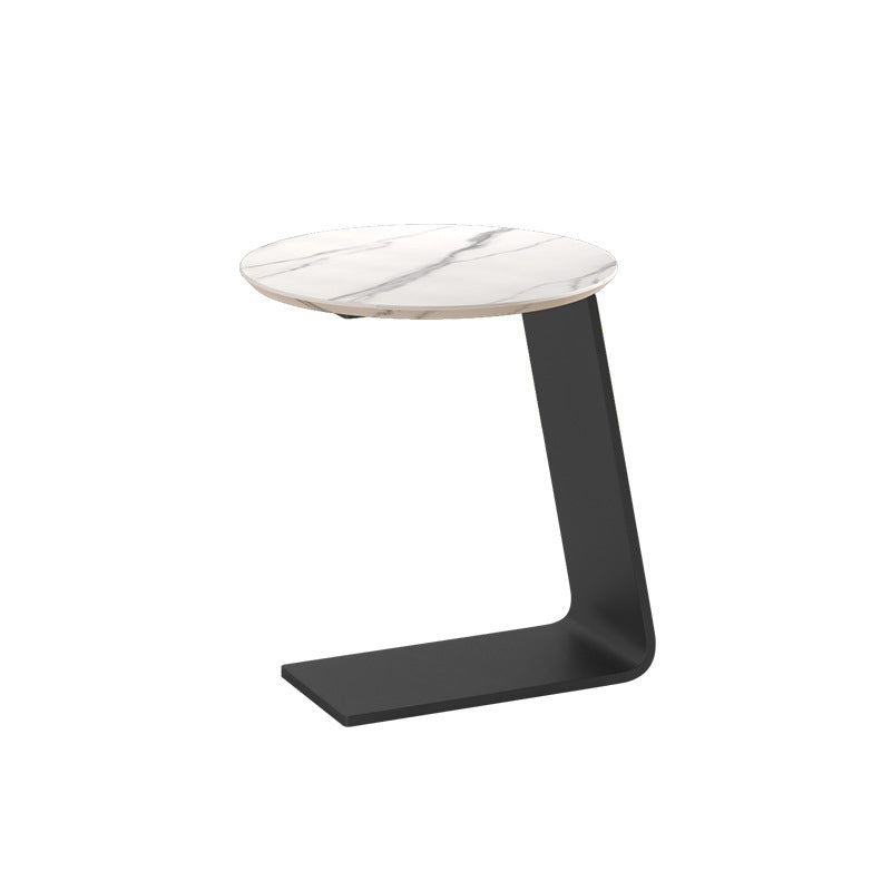 19.69" Tall Contemporary Style Side End Table Metal C Round Sofa Side Accent Table