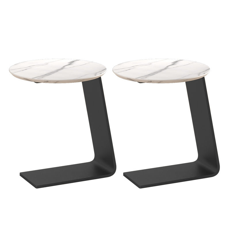 19.69" Tall Contemporary Style Side End Table Metal C Round Sofa Side Accent Table