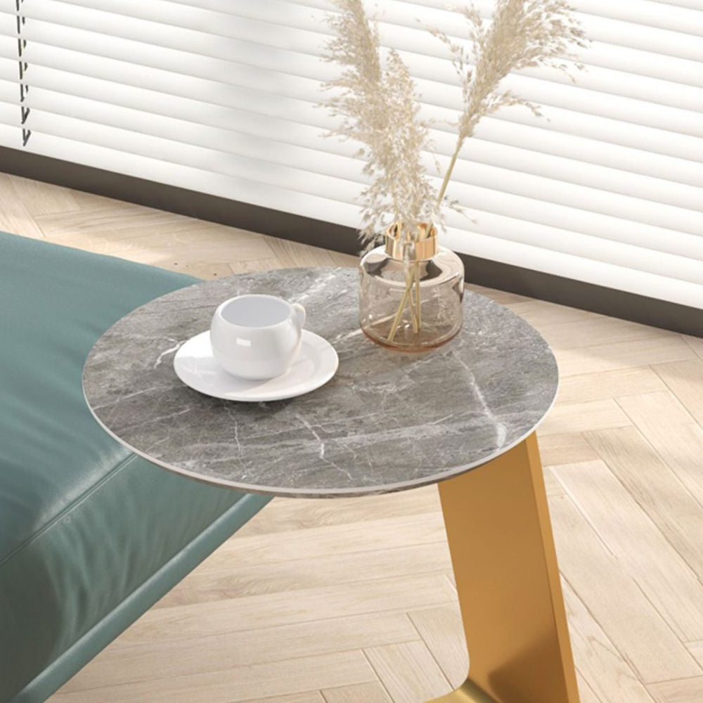 19.69" Tall Contemporary Style Side End Table Metal C Round Sofa Side Accent Table