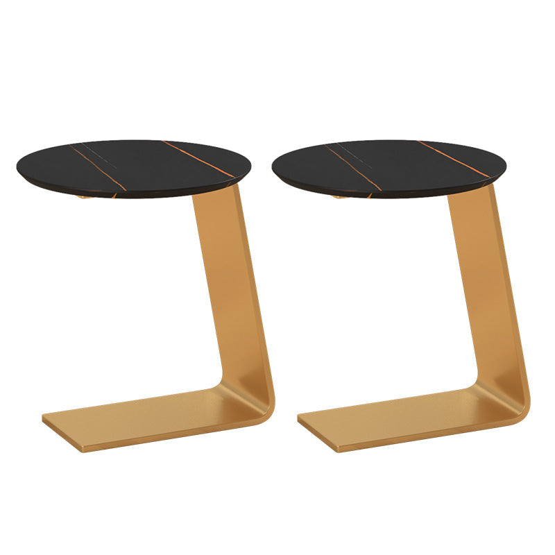 19.69" Tall Contemporary Style Side End Table Metal C Round Sofa Side Accent Table