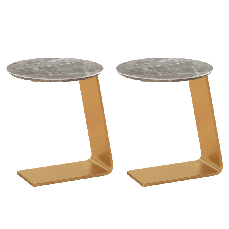 19.69" Tall Contemporary Style Side End Table Metal C Round Sofa Side Accent Table