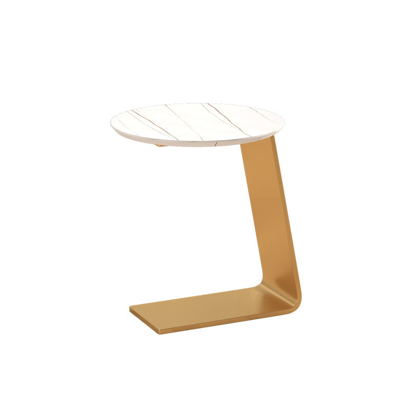 19.69" Tall Contemporary Style Side End Table Metal C Round Sofa Side Accent Table