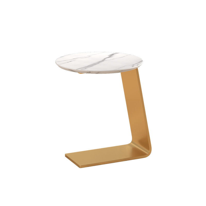 19.69" Tall Contemporary Style Side End Table Metal C Round Sofa Side Accent Table