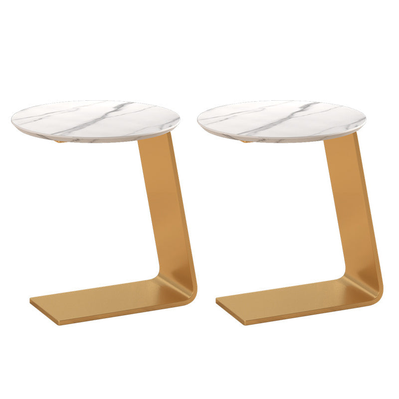 19.69" Tall Contemporary Style Side End Table Metal C Round Sofa Side Accent Table