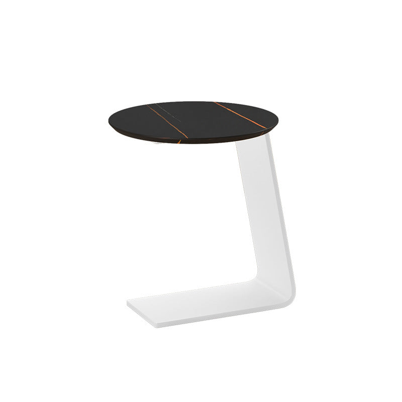 19.69" Tall Contemporary Style Side End Table Metal C Round Sofa Side Accent Table