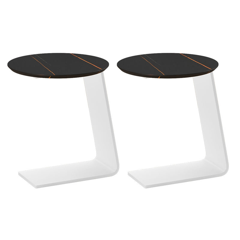 19.69" Tall Contemporary Style Side End Table Metal C Round Sofa Side Accent Table