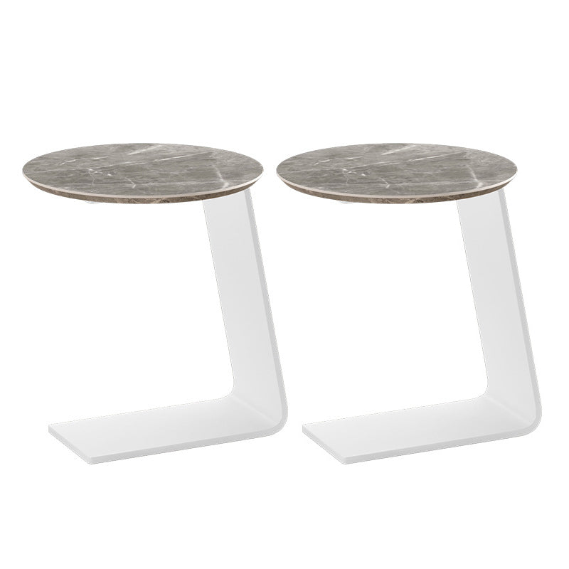 19.69" Tall Contemporary Style Side End Table Metal C Round Sofa Side Accent Table