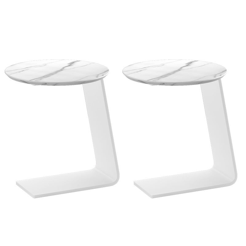 19.69" Tall Contemporary Style Side End Table Metal C Round Sofa Side Accent Table