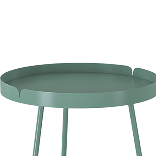 21.6" Tall Round Tray Top Side Table Mental 3 Legs End Table with Shelf