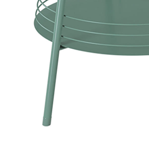 21.6" Tall Round Tray Top Side Table Mental 3 Legs End Table with Shelf