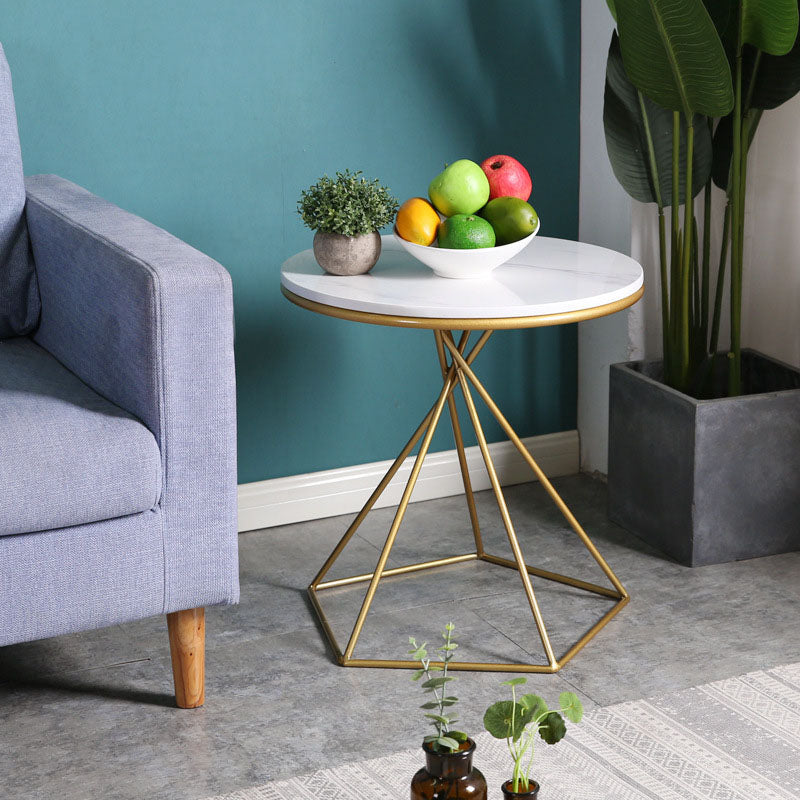 20.47" Tall Contemporary Style Side End Table Metal Round Sofa Side Accent Table