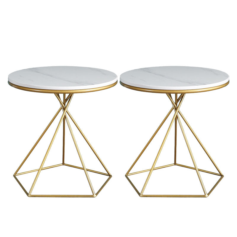20.47" Tall Contemporary Style Side End Table Metal Round Sofa Side Accent Table