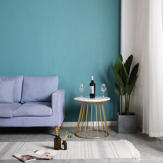 20.47" Tall Contemporary Style Side End Table Metal Round Sofa Side Accent Table