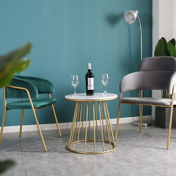 20.47" Tall Contemporary Style Side End Table Metal Round Sofa Side Accent Table