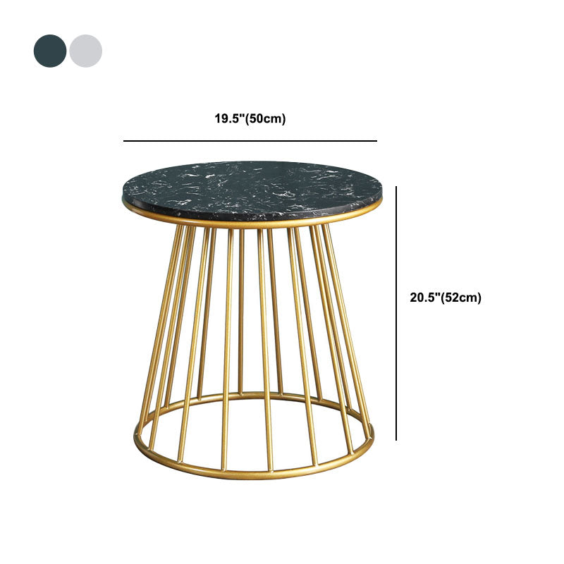 20.47" Tall Contemporary Style Side End Table Metal Round Sofa Side Accent Table