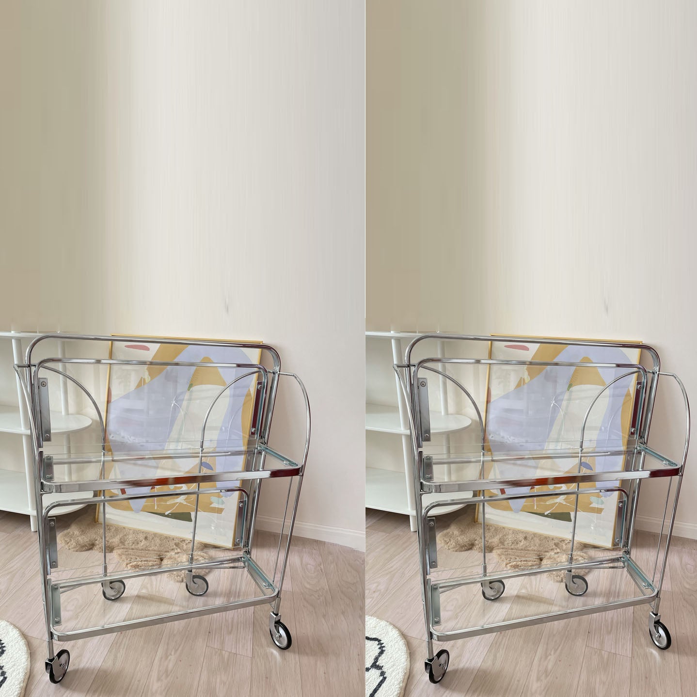 29.53" Tall Contemporary Style Side End Table Glass Sofa Side Accent Table