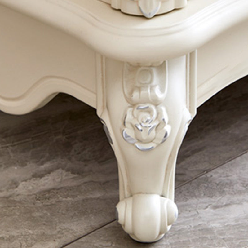 38.58"/49.21" Tall White Wooden Cabinet, Rectangle Accent Cabinet with Drawers