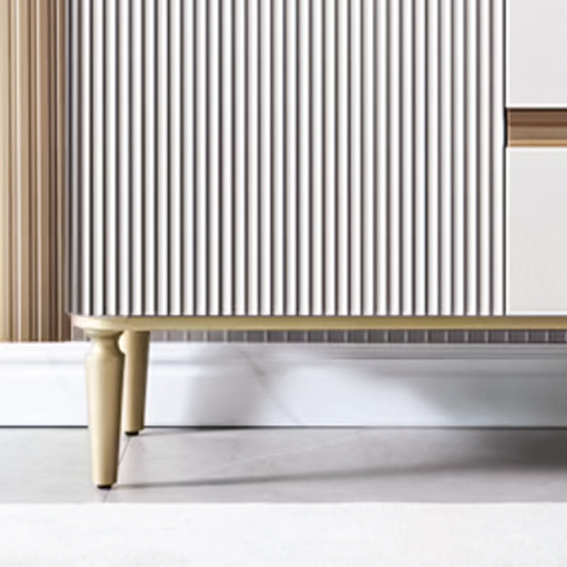 Glam Sideboard Sintered Stone Top Server with Door and Drawer