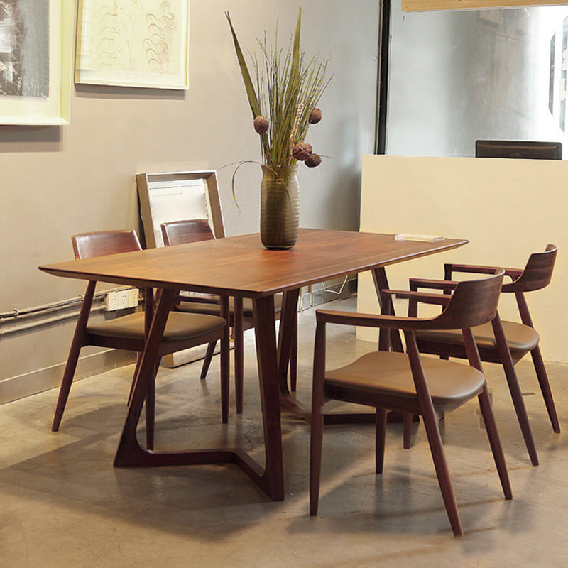 Rectangle Double Pedestal Table Modern Pine Solid Wood Dining Site Table