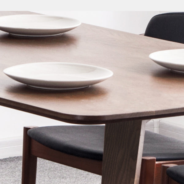 Rectangle Double Pedestal Table Modern Pine Solid Wood Dining Site Table