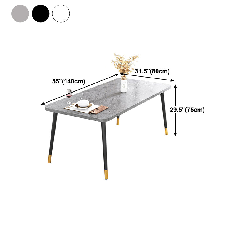 Rectangular Sintered Stone Dining Table Traditional Luxury Dining Furniture with 4 Legs