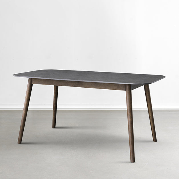 Mid-Century Modern Dining Table Sintered Stone Dining Table with 4 Legs