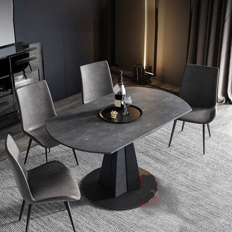 Stone Pedestal Table Contemporary Round Drop Leaf Dining Site Table