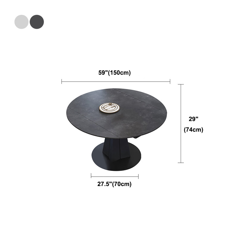 Stone Pedestal Table Contemporary Round Drop Leaf Dining Site Table