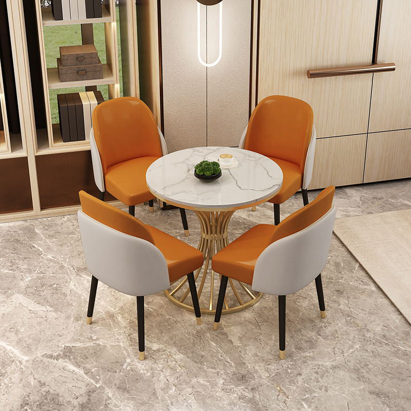 Traditional Luxury Dining Table Sintered Stone Pedestal Table for Dining Room