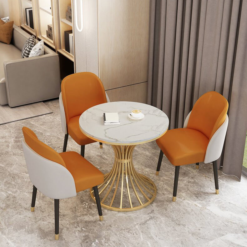 Traditional Luxury Dining Table Sintered Stone Pedestal Table for Dining Room