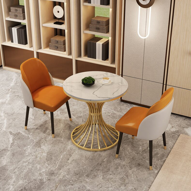 Traditional Luxury Dining Table Sintered Stone Pedestal Table for Dining Room