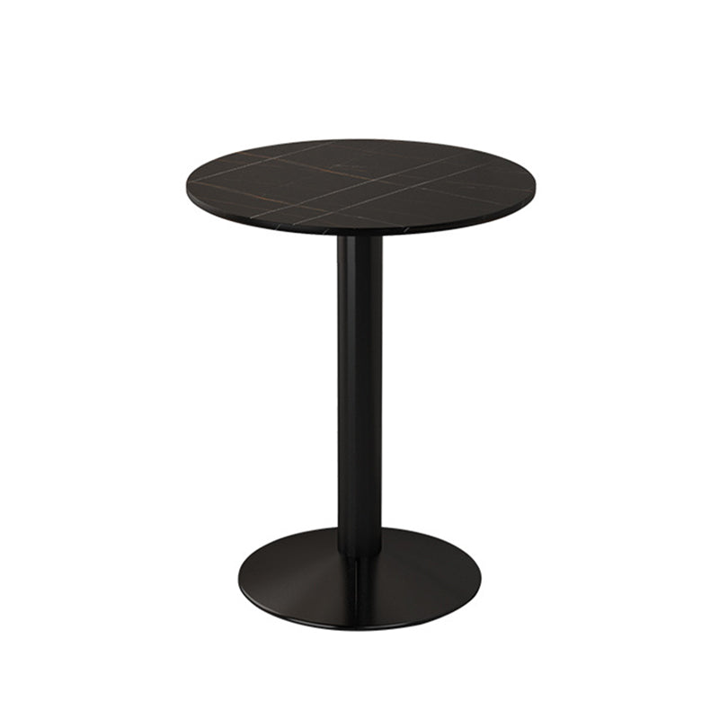 Industrial Iron Dining Table Stone Dining Furniture with Metal Base
