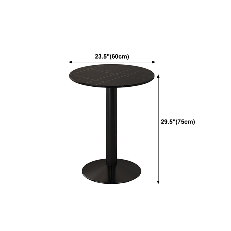 Industrial Iron Dining Table Stone Dining Furniture with Metal Base