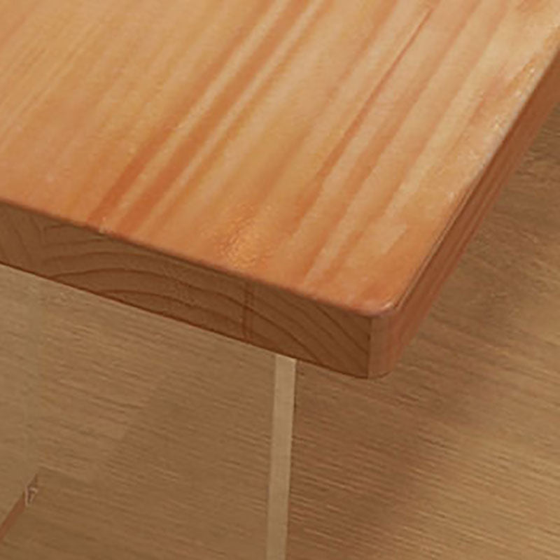 Acrylic Contemporary Rectangular Dining Table Pine Wood Top Table for Dining Room