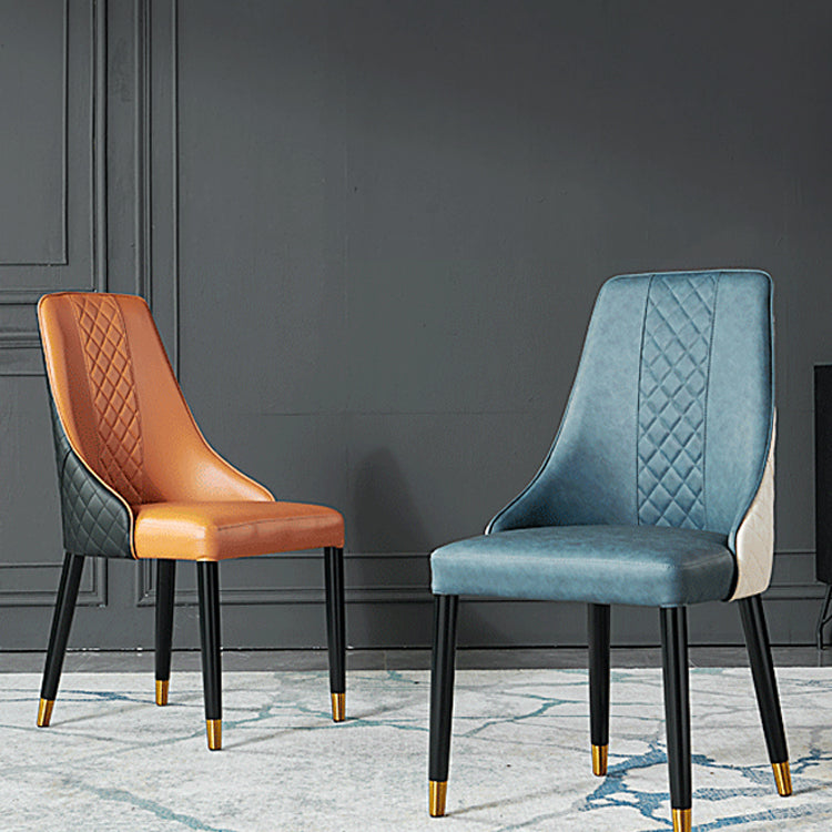 Nordic Glam Style Chairs Kitchen Arm Side Chair with Wooden Legs