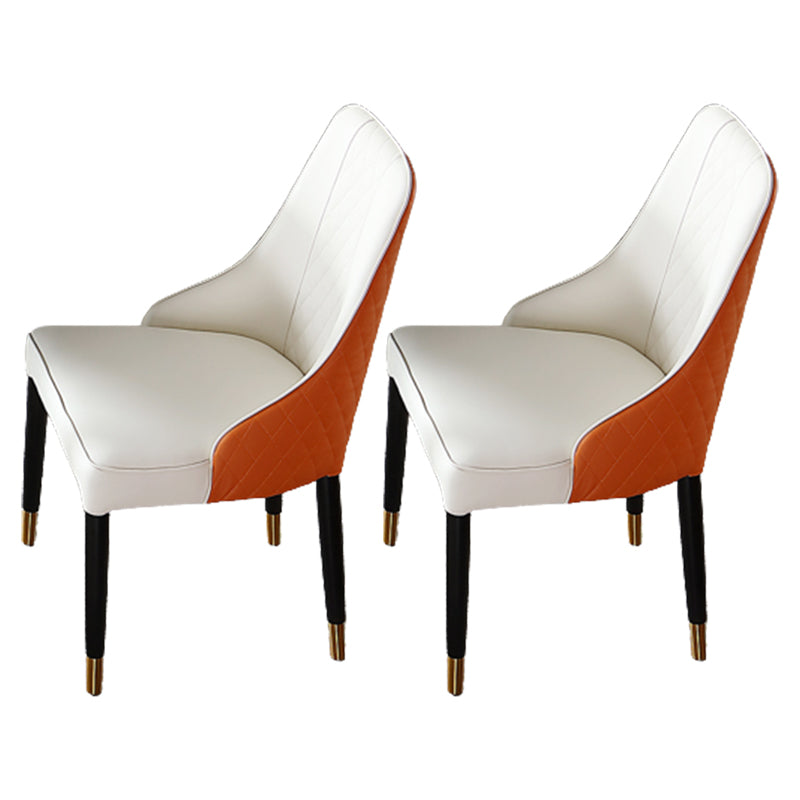 Nordic Glam Style Chairs Kitchen Arm Side Chair with Wooden Legs