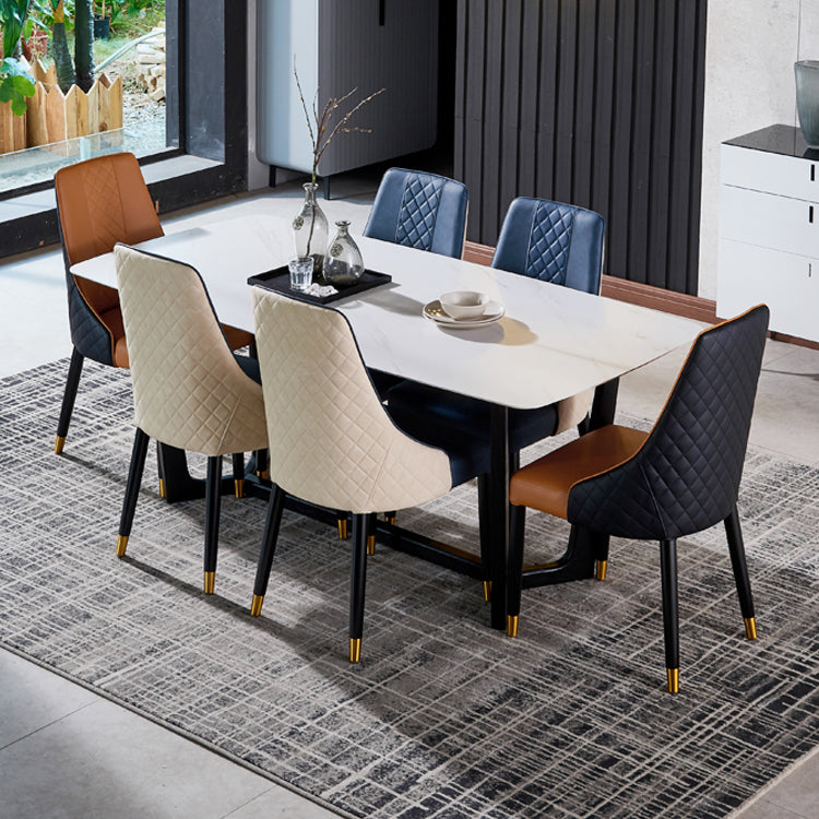 Nordic Glam Style Chairs Kitchen Arm Side Chair with Wooden Legs