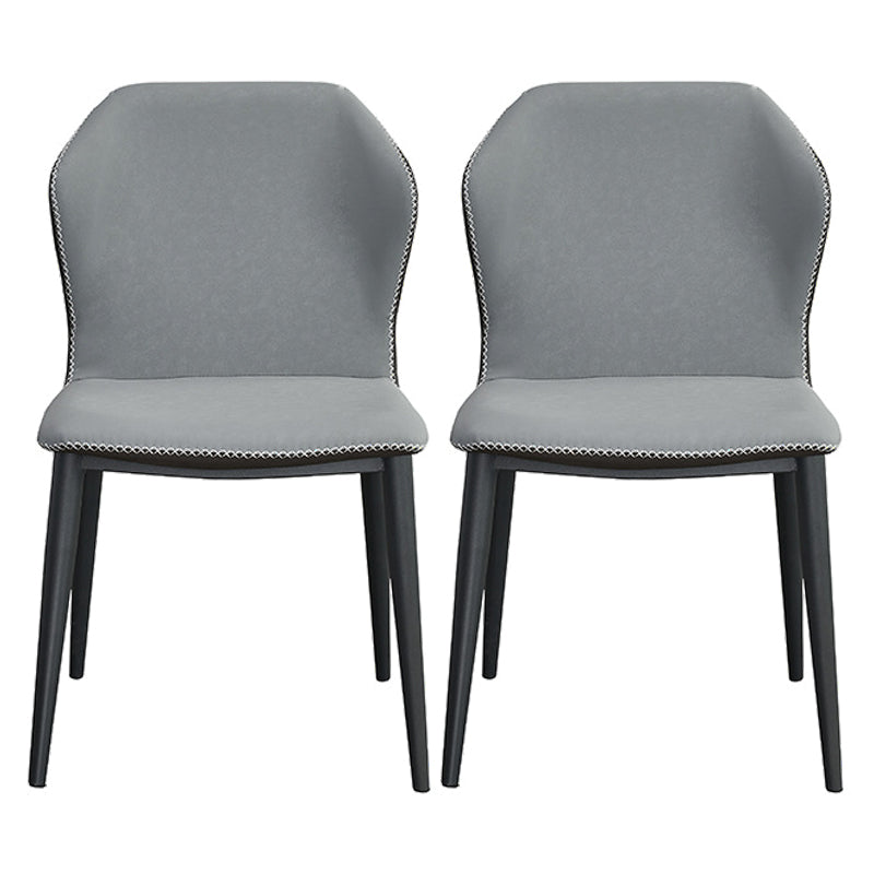 Metal Indoor Upholstered Dining Chair Metallic Finish Wingback Side Chair