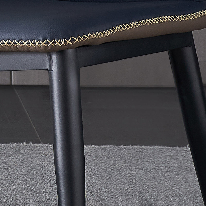 Metal Indoor Upholstered Dining Chair Metallic Finish Wingback Side Chair