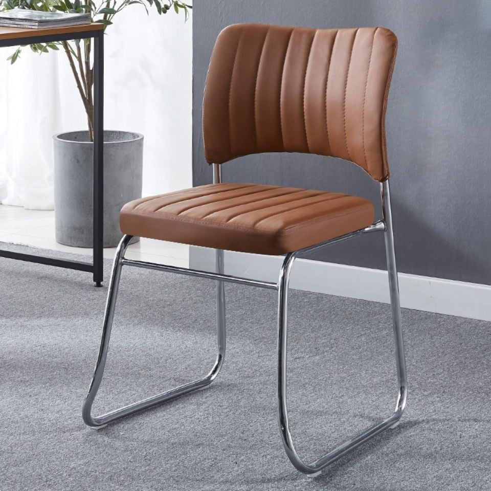 Modern Dining Chair Armless Chairs for Kitchen with Metal Legs