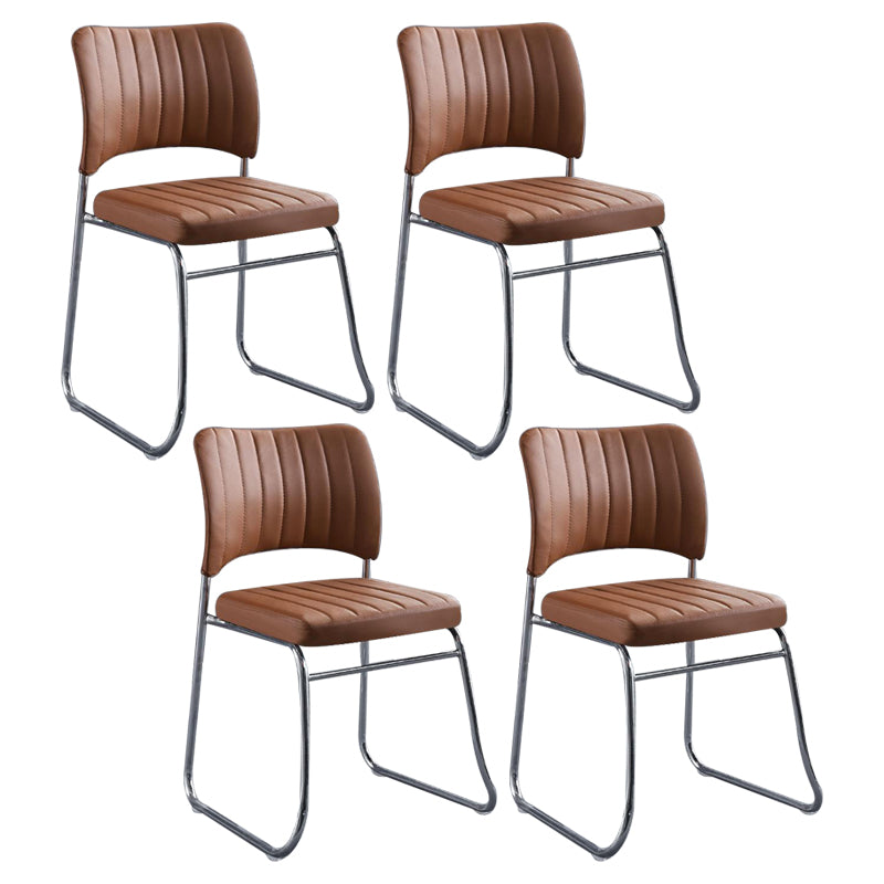 Modern Dining Chair Armless Chairs for Kitchen with Metal Legs